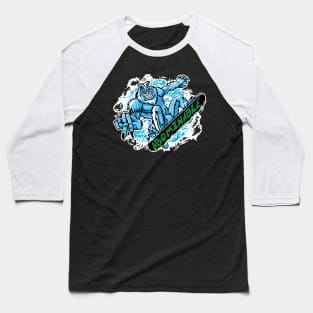 Abominable Snowman Snowboarder Baseball T-Shirt